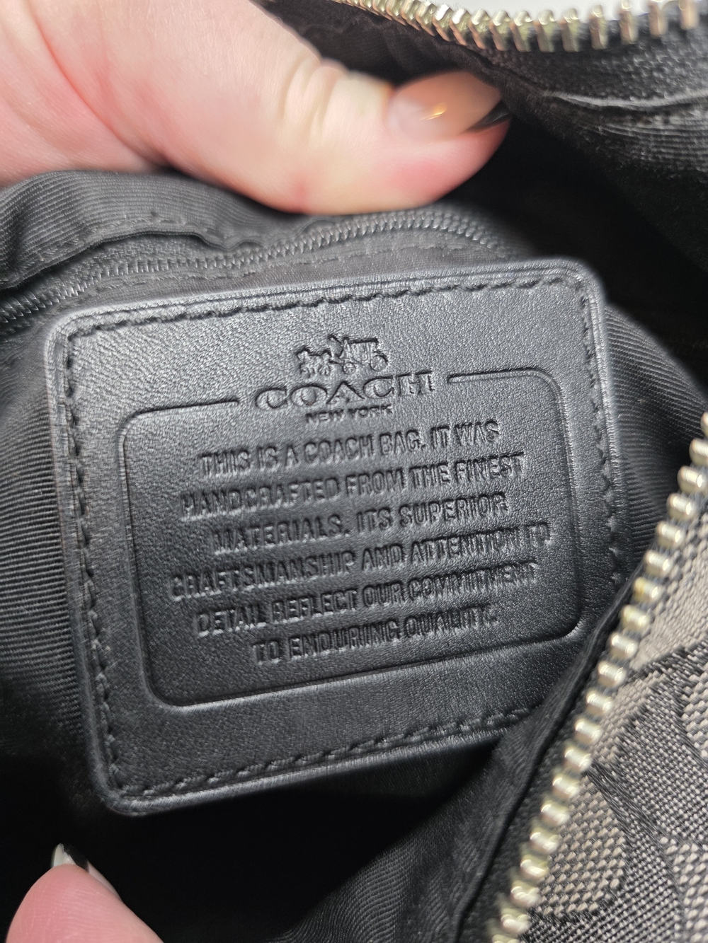 Coach Black Signature Jacquard Hobo Bag - Picture 8 of 8